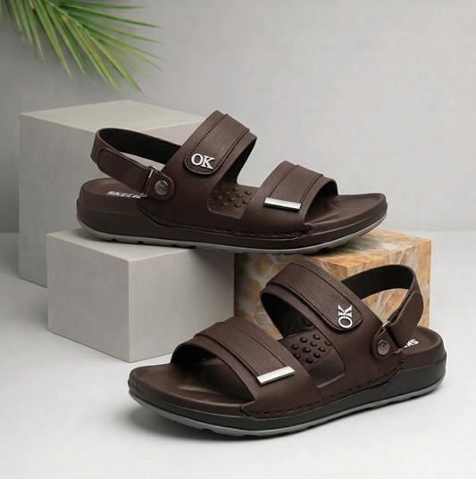 Elite Skechers Leather Dual-Strap Sandals