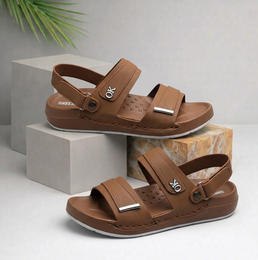 Elite Skechers Leather Dual-Strap Sandals