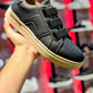 Santoni Luxury Pebbled Leather Triple-Strap Sneakers