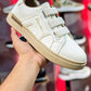 Santoni Luxury Pebbled Leather Triple-Strap Sneakers